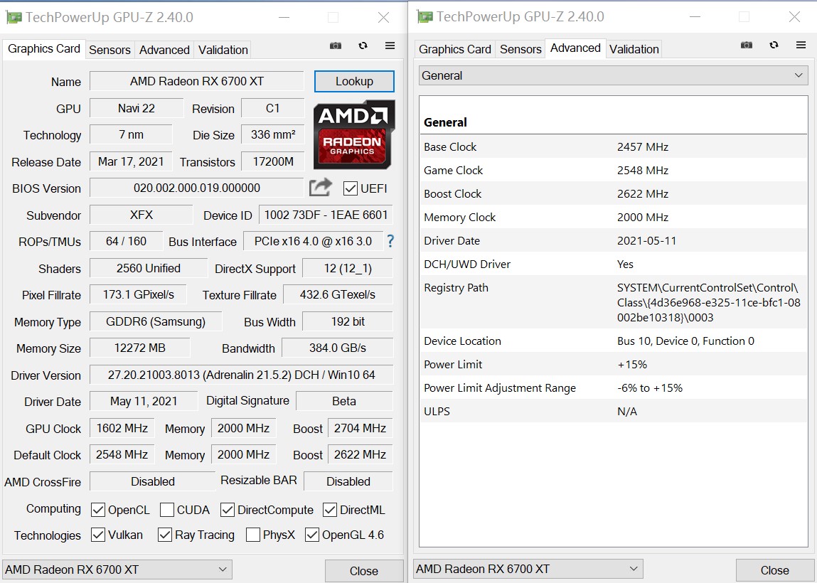 6700xt海外版oc的gpu-z10分钟的furmark测试后为约56度3dmark timespy