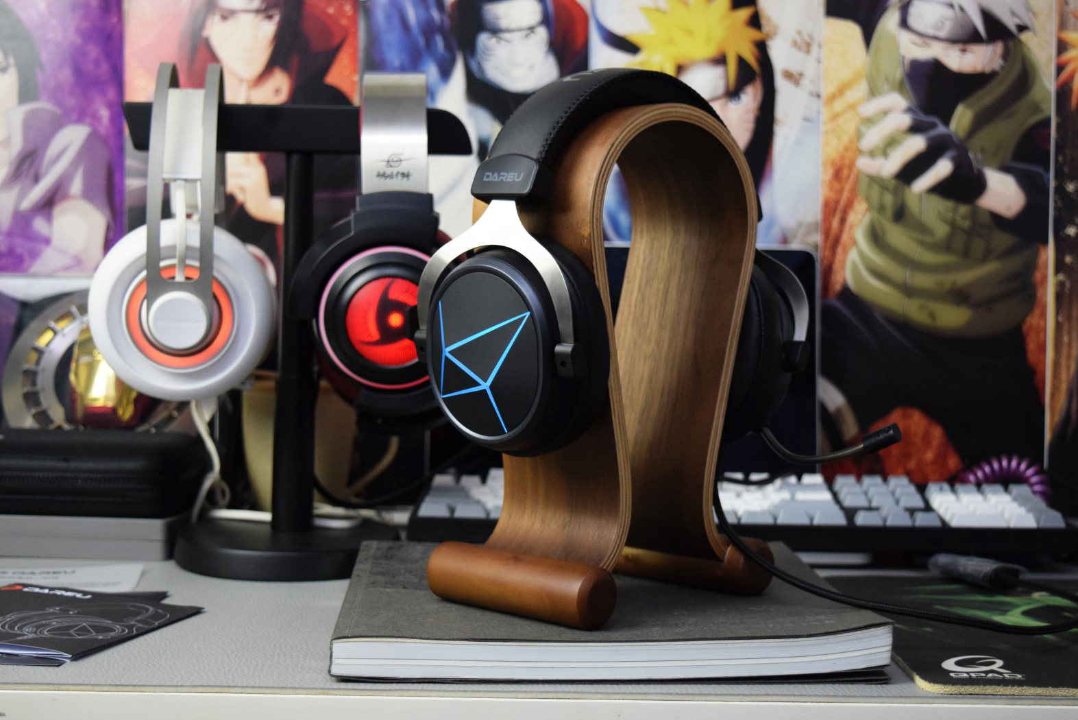 跟随经典外形的独特砖石纹耳机 达尔优eh722 升级版游戏耳机 - z