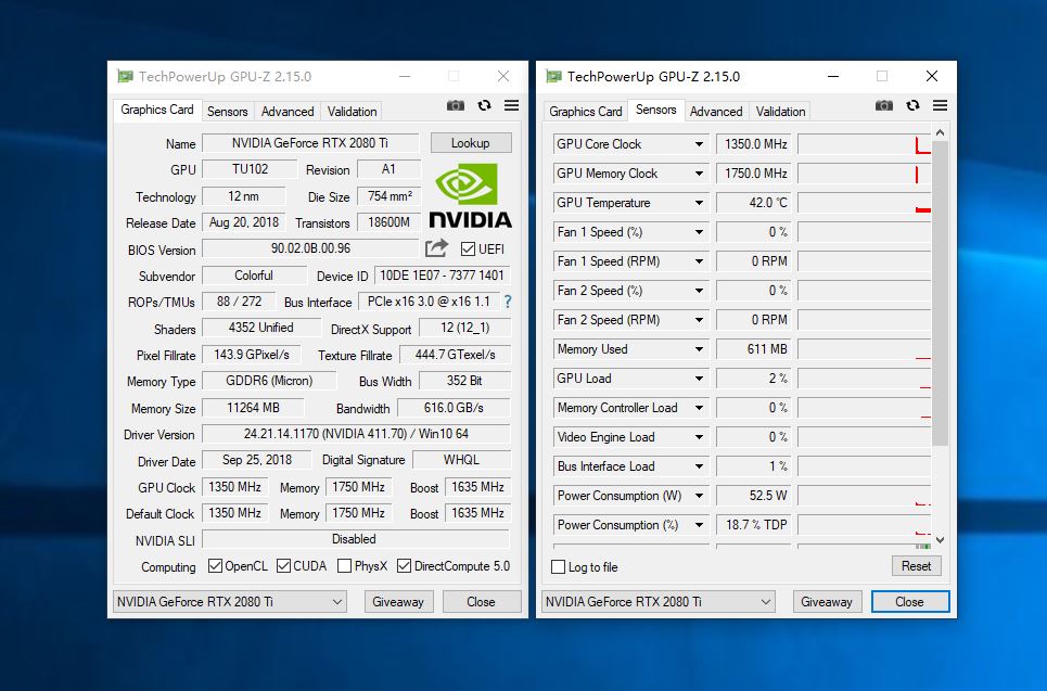 2080ti gpu-z信息.娱乐大师给出的具体配置详情.娱乐大师跑分593254.