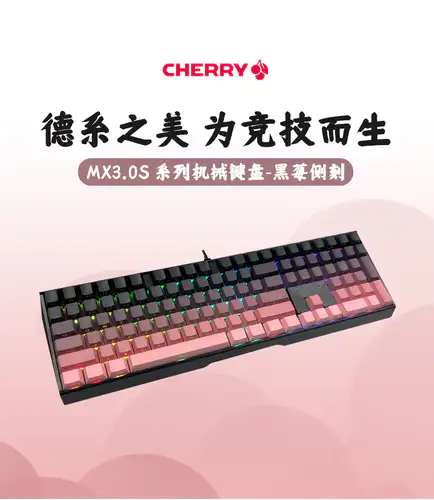 Cherry MX Small Logo Black's 3pin 103個 樱桃Cherry MX3.0S 黑莓侧刻机械键盘- zFrontier 装备前线