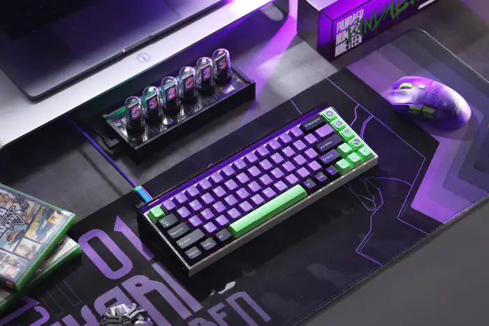 觉醒配色：撕裂暗夜的紫与绿——MelGeek MADE 68磁轴搭配初号机键帽