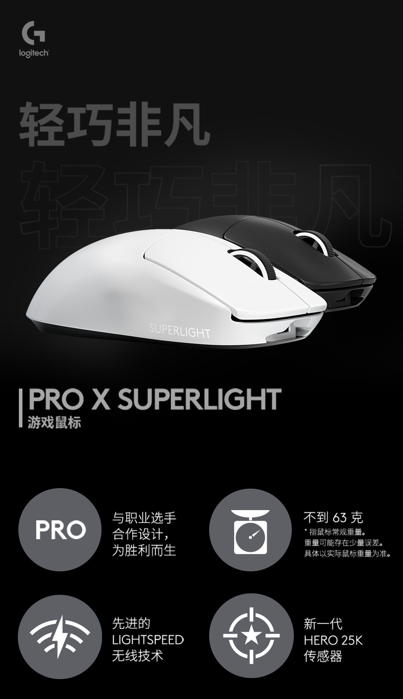 罗技G Pro x Super Light 无线鼠标GPW二代- zFrontier 装备前线